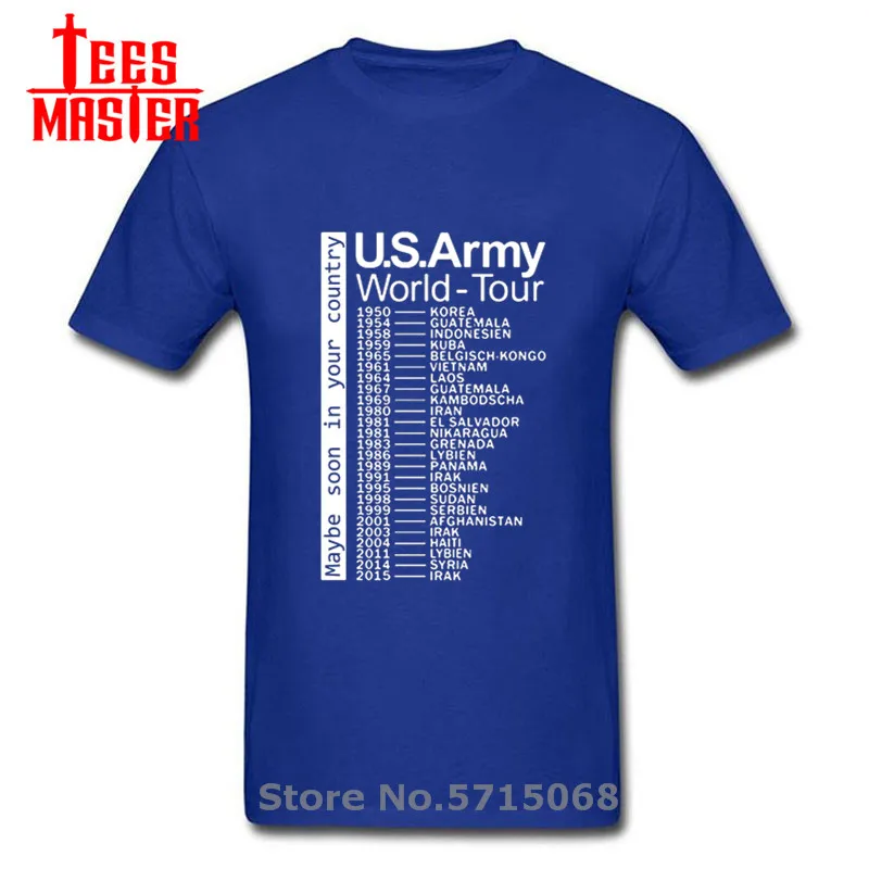 Армии США World Tour футболки человек футболка 2020 Забавный дизайн в стили милитари