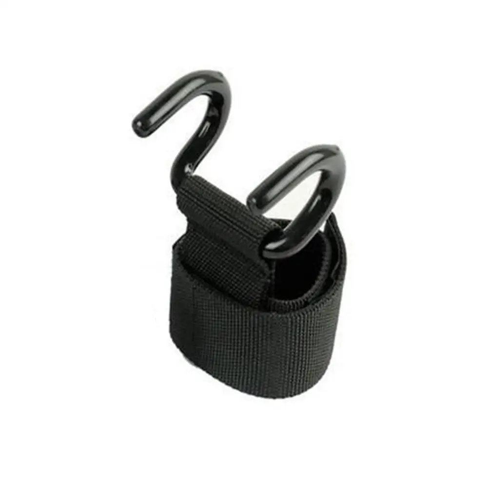 Black Двойные крючки, двойные штанги, гантели, горизонтальная штанга, тяжелая атлетика, мертвый подъем, подбородок, ремни на запястье, крюк для тяжелой атлетики, 1 шт - Цвет: Black