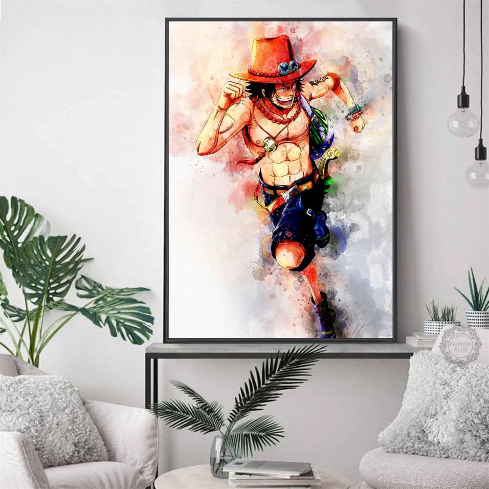 Модульная печать картины Домашний декор 1 шт. цельный Луффи Эйс Сабо аниме офис