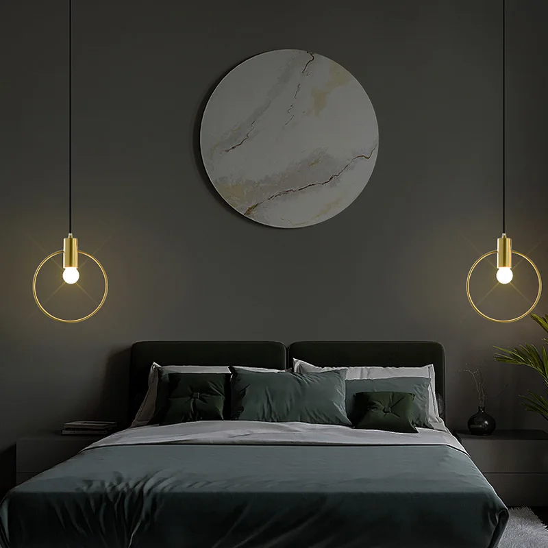 

Gold Round LED Pendant Light Restaurant Hanging Lamp Lighting living Room Indoor Lighting Bedroom Bedside Lamp Kitchen Dining