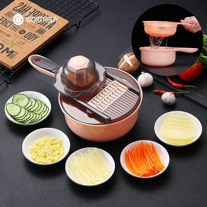 WORTHBUY Многофункциональный Овощной слайсер мандолин Фрукты овощной резак для