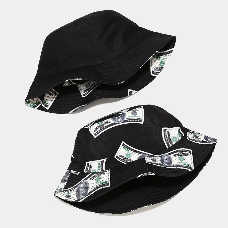 

Cotton Dollar Pattern Print Bucket Hat Fisherman Hat Outdoor Travel Hat Sun Cap Hats for Men and Women 309
