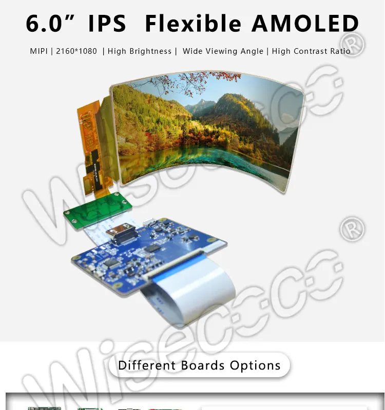 10 шт./лот Wisecoco 6 дюймов Гибкая OLED панель 2160*1080 ЖК ips дисплей тонкий экран с HDMI к MIPI драйвер платы