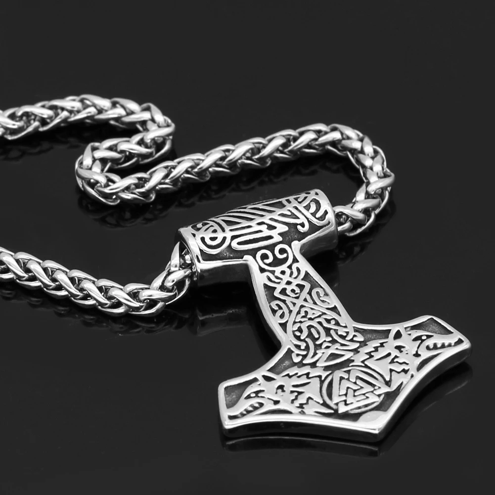 Скандинавский Викинг Молот Тора из нержавеющей стали Mjolnir odin wolf valknut ожерелье с