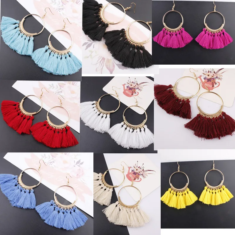 Promotion Women's Earring Bohemian Handmade Exaggerate Long Tassel Earrings For Women Jewelry Female Pendientes Brincos | Украшения и