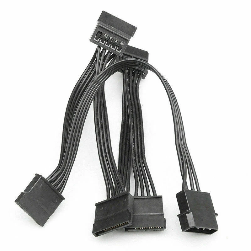 4Pin IDE/SATA до 5 Порты и разъёмы Питание кабель Molex нескольких SATA 18AWG провод шнур