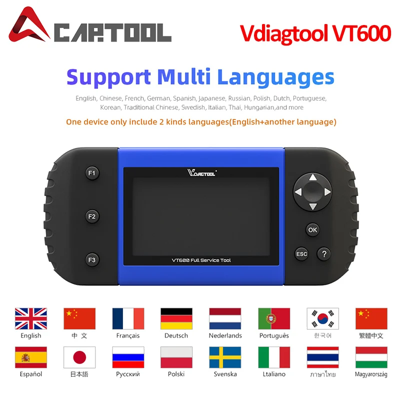 Автомобильный сканер VDIAGTOOL VT600 ABS SRS EPB сброс масляного сервиса DPF TPMS
