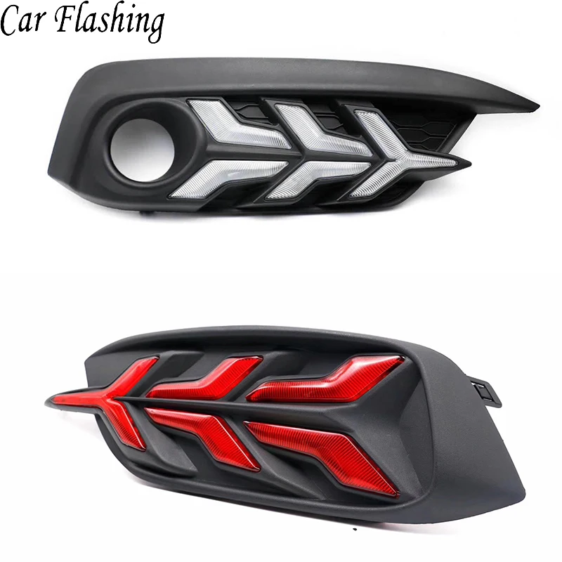2 шт. для Honda Civic 10th 2016 2017 2018 автомобиля светодиодный DRL Габаритные огни Задний