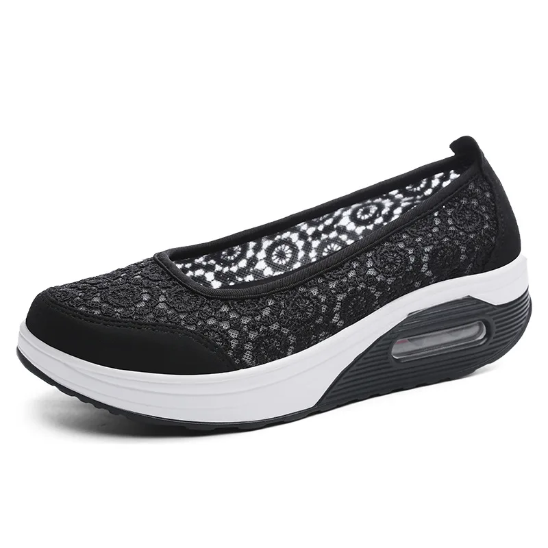 

Spring Summer Women Shoes 2021 Lace Comfortable Light Vulcanized Shoes Woman Round Toe Low-heel Casual Shoes Air Cushion Shoes