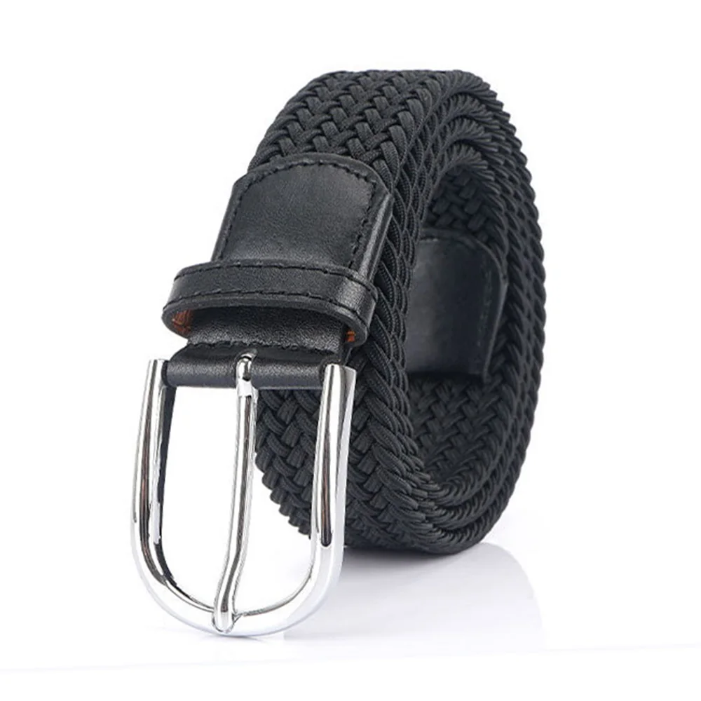 CUKUP New Arrival Quality Nylon Elastic Youth Trouser Belt Jeans Accessories Men Sliver Pin Buckles Alloy Metal Male CBCK209