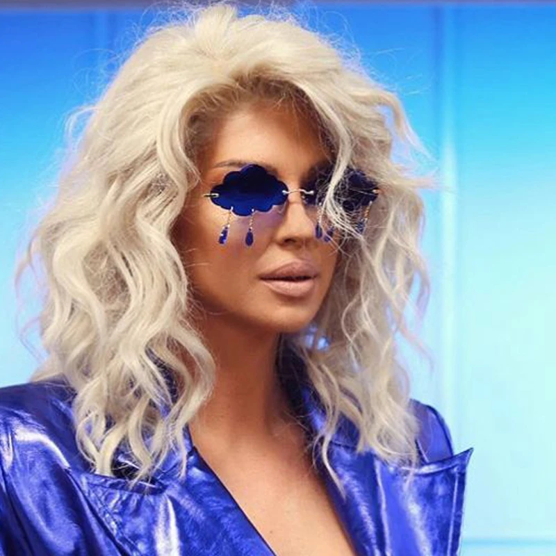 Женские Модные солнцезащитные очки без оправы Винтажные Солнцезащитные в стиле