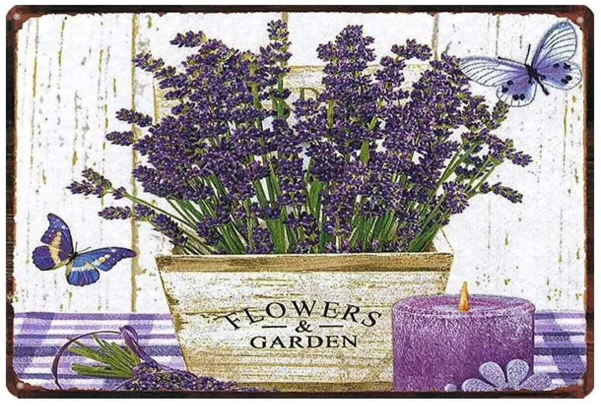 

Flower Garden Metal Plate Farmhouse Tin Signs Wall Art Home Garden Vintage Decor 12*8 Inch