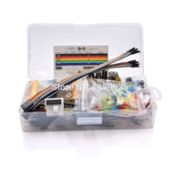 electronics component starter kit for arduino kit with 830 tie points breadboard cable resistor capacitor led potentiometer