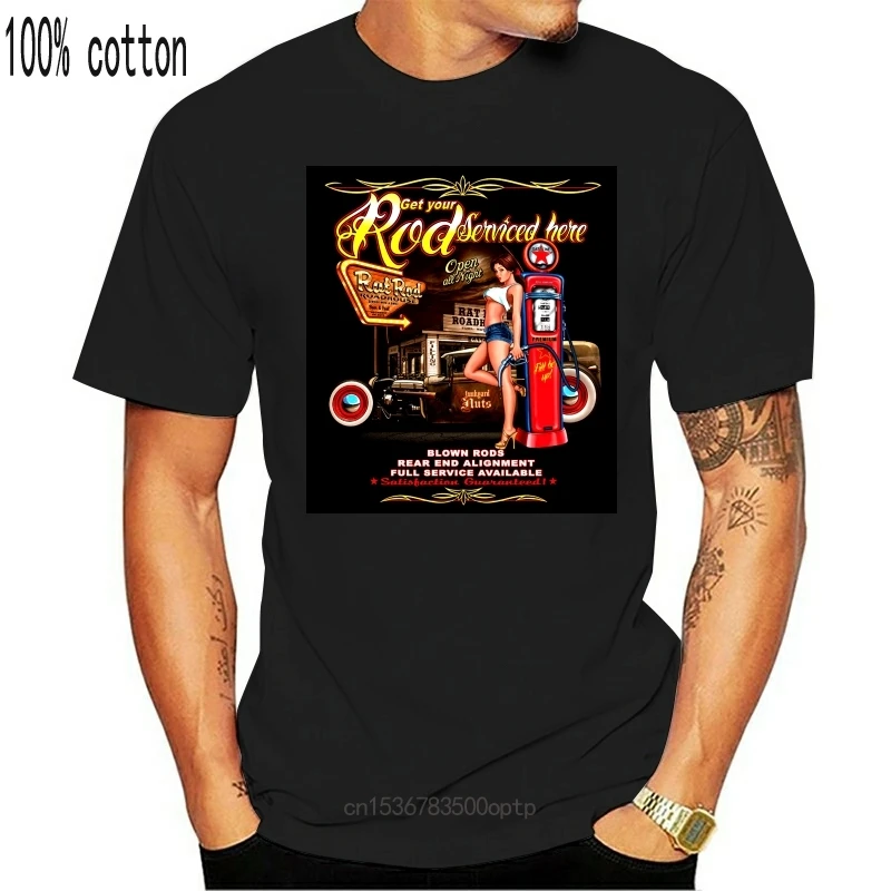 

Новинка, Мужская футболка с круглым вырезом и надписью «Get Your Rod»