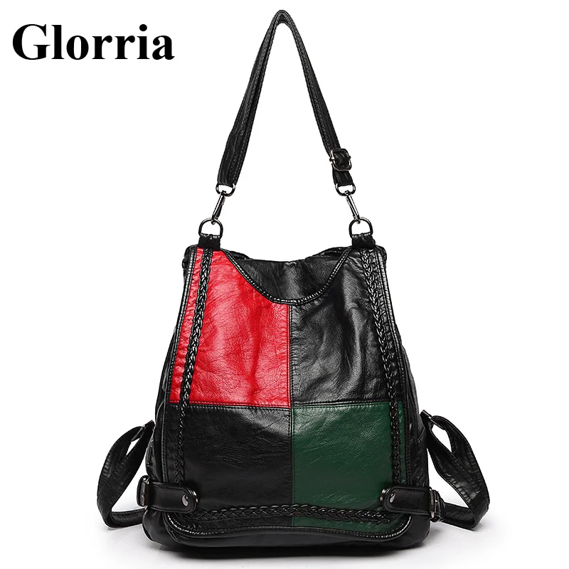Glorria, женский рюкзак из спилка, многофункциональный, из кусков, на плечо, рюкзак, для женщин, рюкзак, школьные сумки для девушек, женская сумка