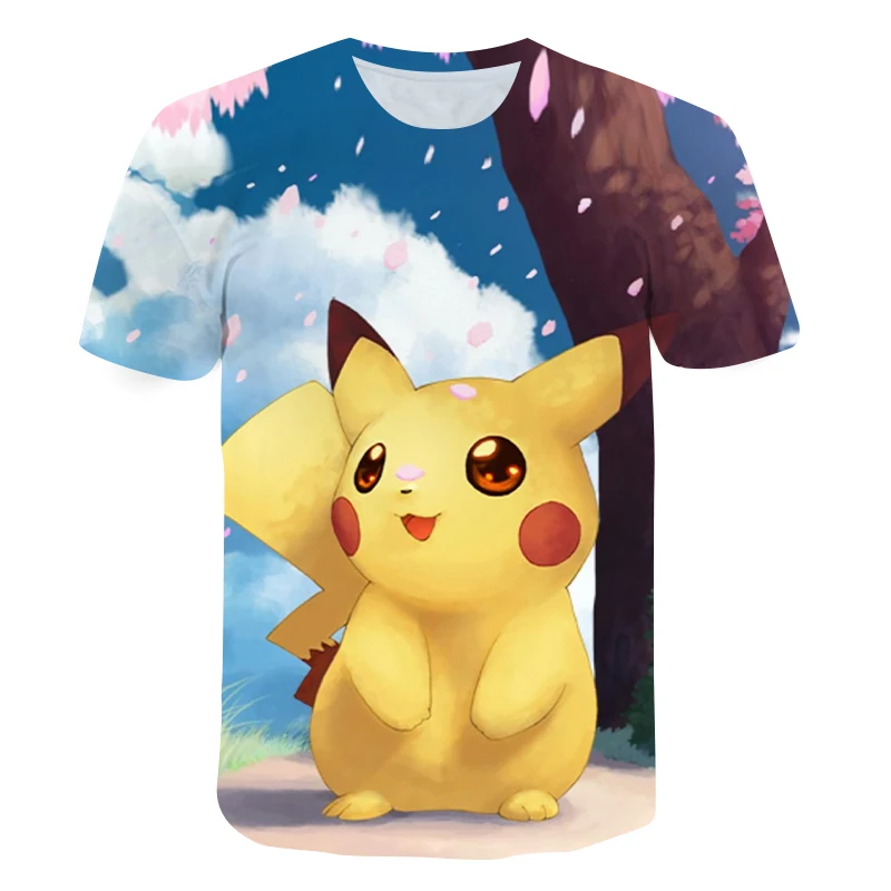 

Japan Anime Kids T-Shirt Pikachu 3D Printed Short Sleeve Manga Costume Cool Funny Kawaii Cute Tshirt Harajuku Casual Tee Shirt