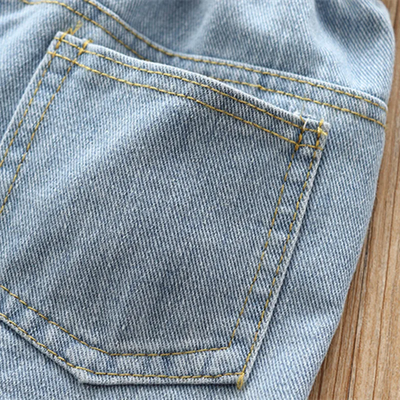 Джинсовые шорты для девочек DFXD повседневные однотонные джинсовые с высокой