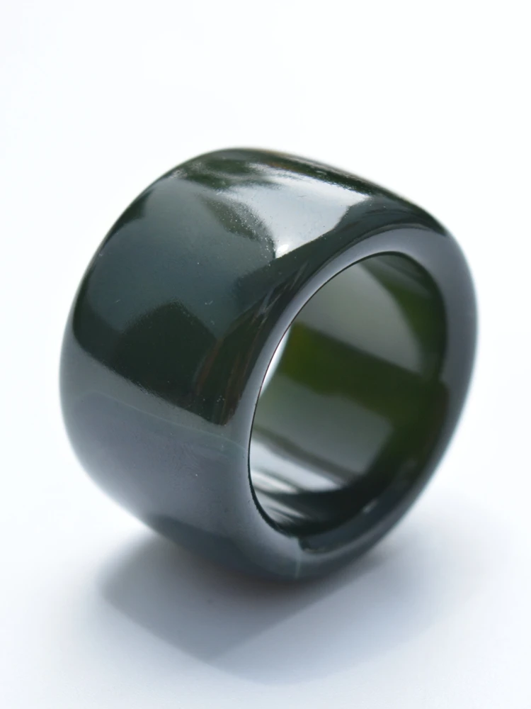 

Natural black agate ring for men women with texture handmade brand jadeite jade rings jade jewelry natural stone jade