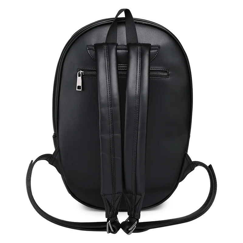 

PU Leather Fashion Backpack Black Unisex 3D Stereo Skull Personality Schoolbag Outdoor Travel Waterproof Wear-Resistant Backpack