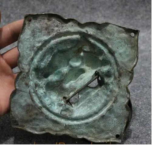 Китайская династия бронзовый дракон Феникс голова льва маска статуя ворота