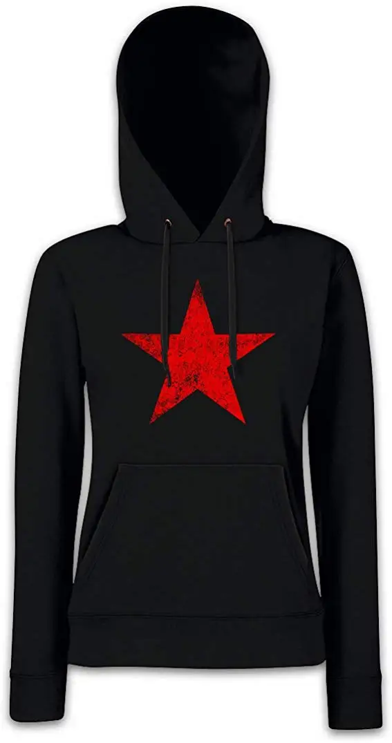 Красная звезда Женская толстовка с капюшоном пуловер для мужчин и женщин