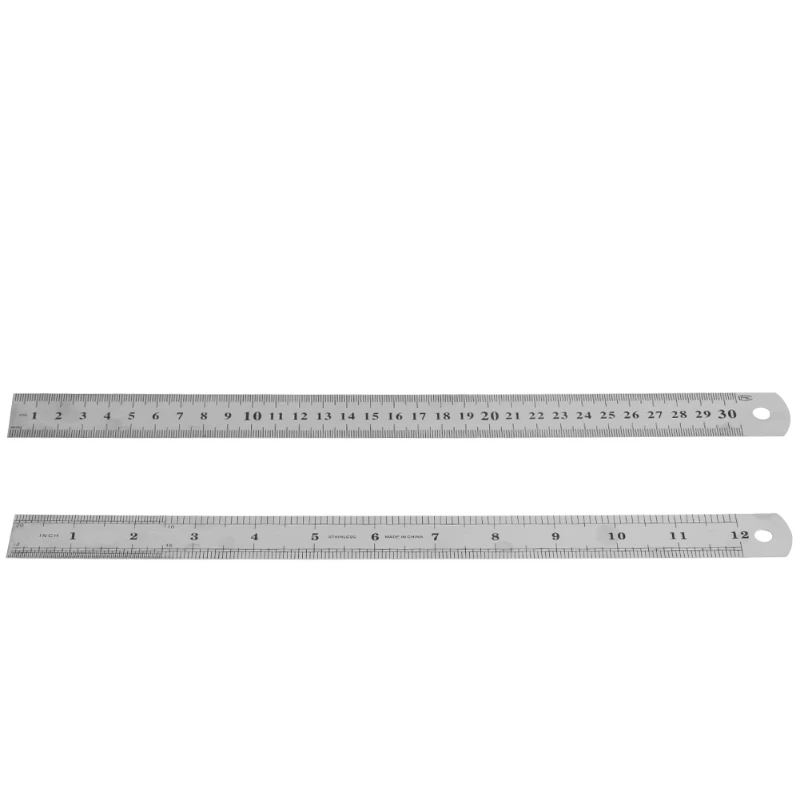 

30CM 12"Steel Stainless Pocket Pouch Metric Metal Ruler Measurement Double Sided