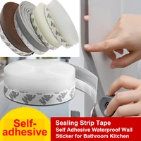 5meter self adhesive door sealing strip tape bathroom shower sink bath caulk tape adhesive waterproof wall sticker for kitchen