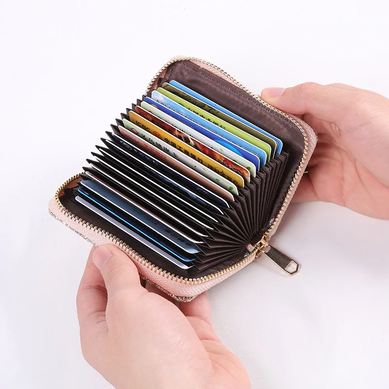 

New Fashion 2021 Women's Card Wallets Exquisite Business Card Holder for Bank Cards Personalized Short ID Holders Zipper PU