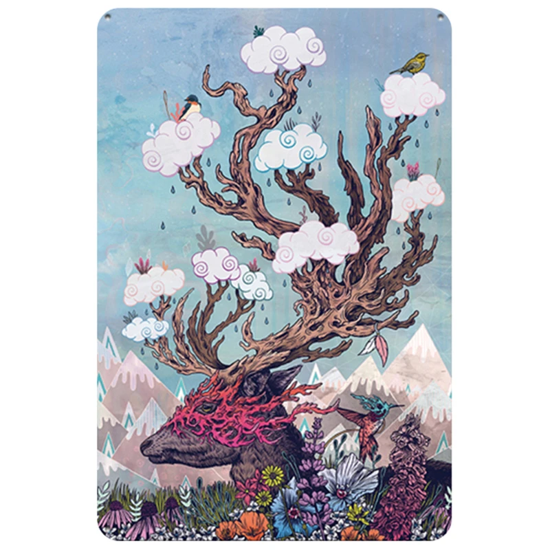 

Deer Metal Vintage Tin Sign Wall Metal Painting Signs Plaque Decor Metal Signs Vintage Bar Decoration Metal Poster Pub Metal Pla