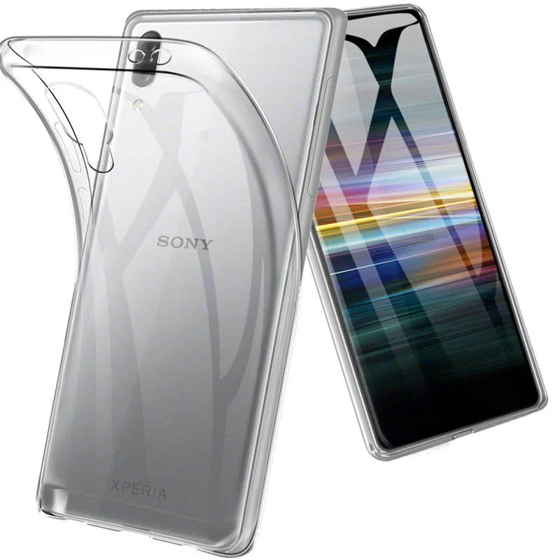 Прозрачный мягкий ТПУ чехол для Sony Xperia 10 Plus тонкий прозрачный противоударный L4 L3