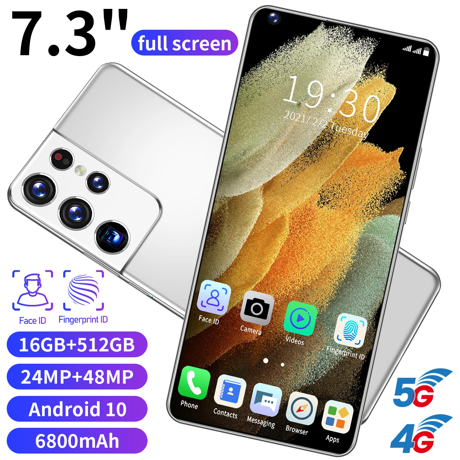 

Global Version S30 Ultra Telefone 7.3 Inch HD Full Screen 16+512GB Cell phone celular 6800mAh Unlock Mobilephone 5G Smartphone