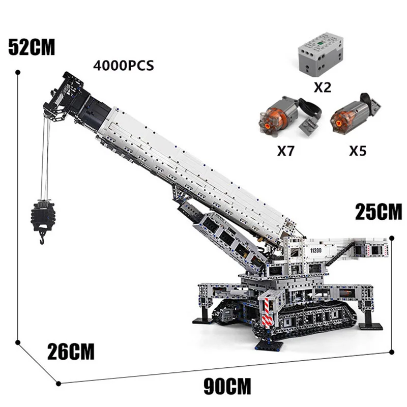 

MOC High-Tech RC Crane Liebher LTR 11200 Ultimate 42009 Building Blocks Bricks Creative Engineering Vehicle Toy for Kids Gift