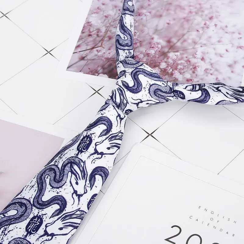 Классический галстук с принтом для мужчин и женщин повседневный цветочный