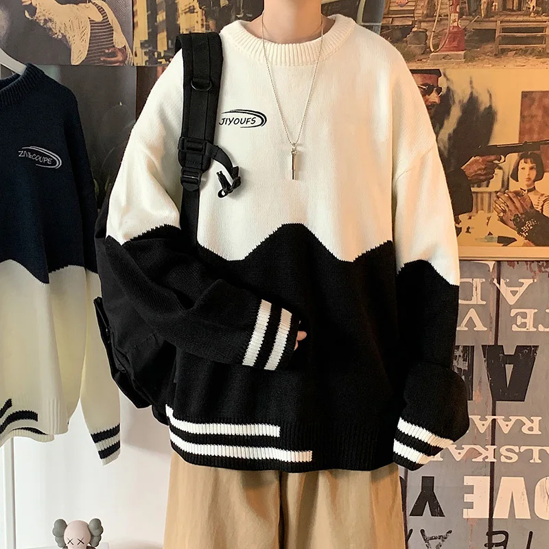 

Sweater Men's Autumn and Winter Thickened Sweater Loose Lazy Wind Sweater