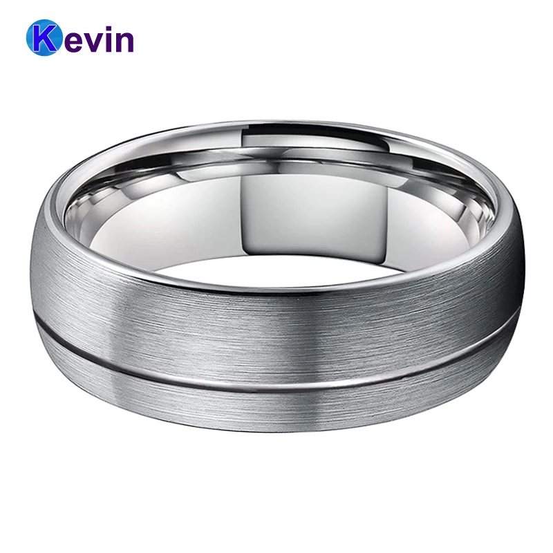 Классическое кольцо для мужчин женщин вольфрамовое обручальное купольная