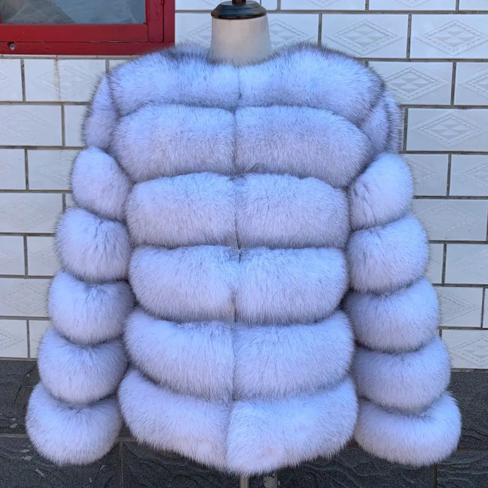 

NEW Natural 60CM Real Fox Fur CoatWomen Winter natural fur Vest Jacket Fashion silm Outwear Real Fox Fur Vest Coat Fox