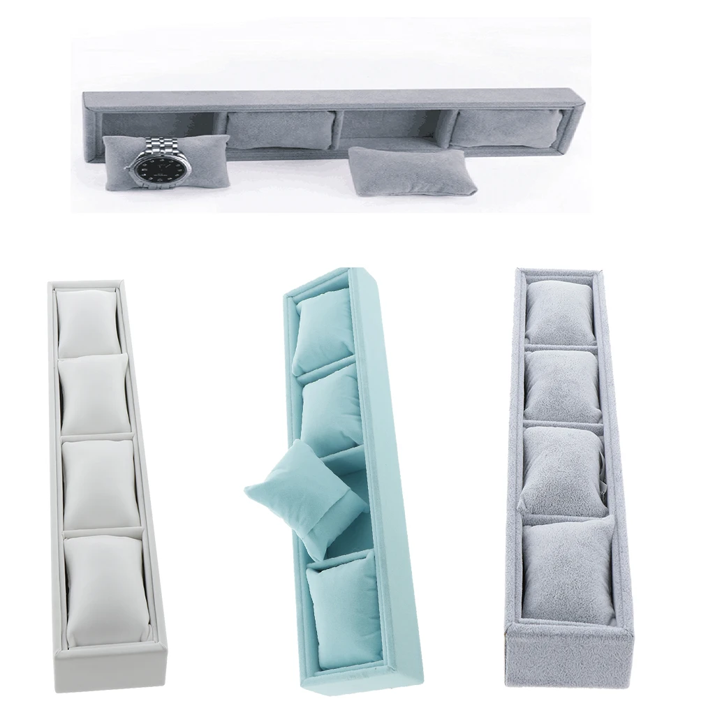 

Bracelet Watch Display Case 3 Slot Velvet Jewelry Organizer Trays Holder