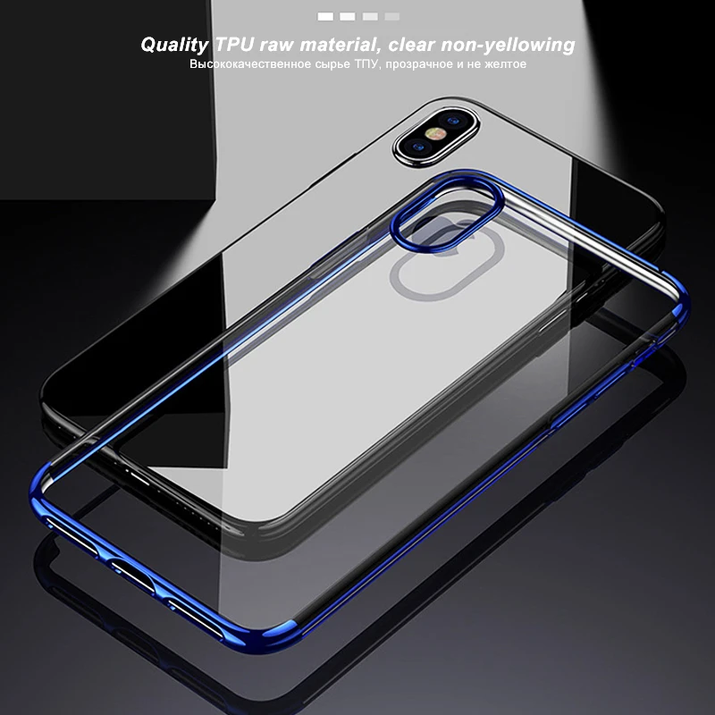 Цветной ультратонкий ударопрочный чехол для iPhone 6 6S 8 7 Plus X 6Plus мягкий из ТПУ