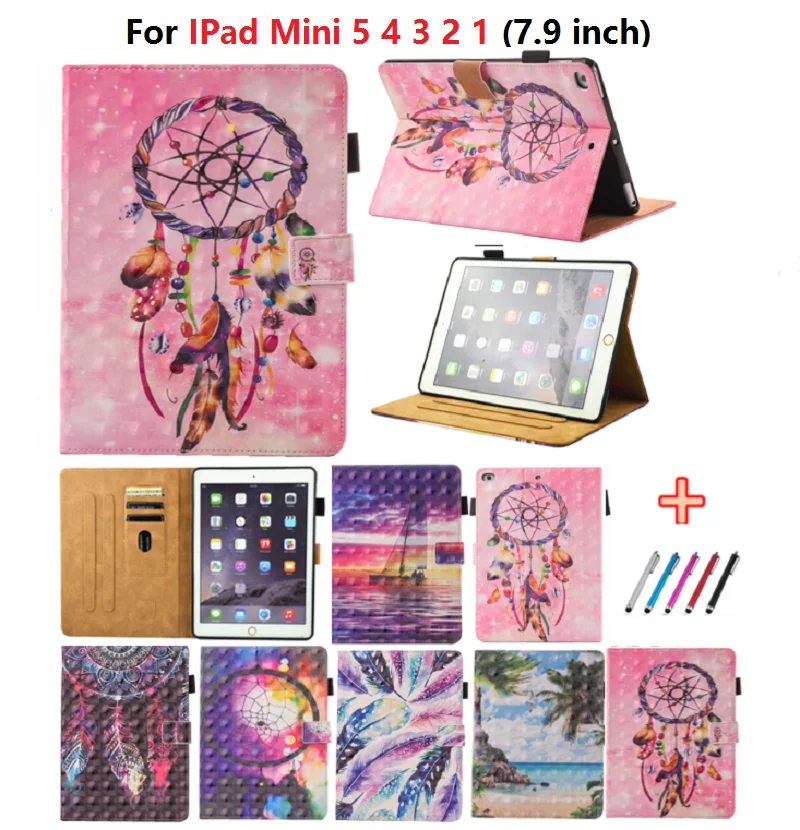 3D газонаполненный чехол для планшета iPad mini 5 на возраст 1 2 3 4 Funda оболочки Caqa Mini +