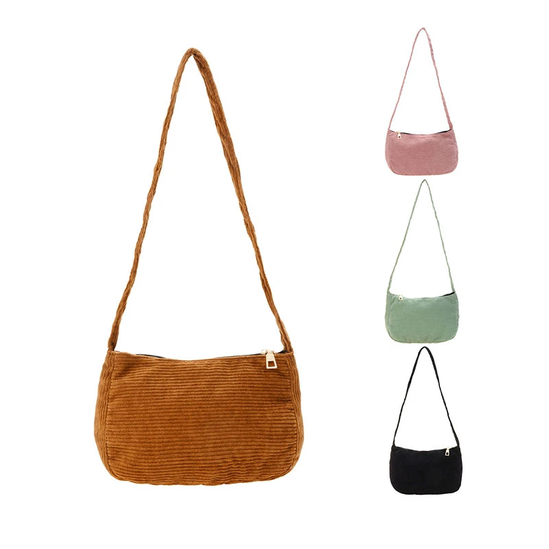 

Новинка 2021, Женская Вельветовая сумка через плечо, модная тканевая сумка в полоску, женская сумка для покупок, сумки для женщин