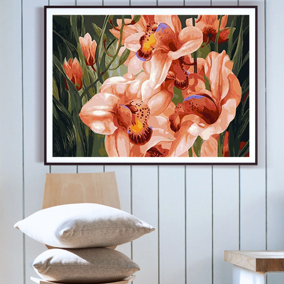 Картина AZQSD по номерам на холсте цветы сделай сам рама акриловая краска украшение