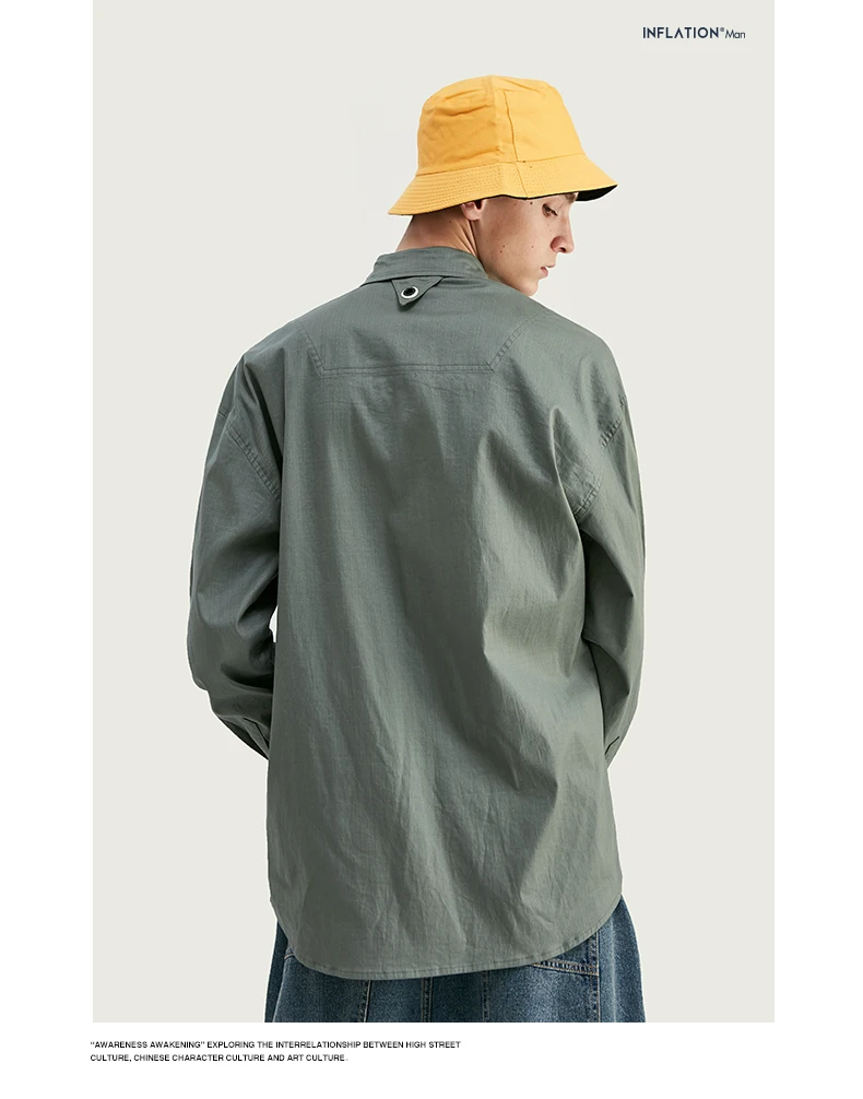 Расслабляющая Мужская рубашка в полоску зеленого цвета и цвета хаки, Ретро стиль, 92108W