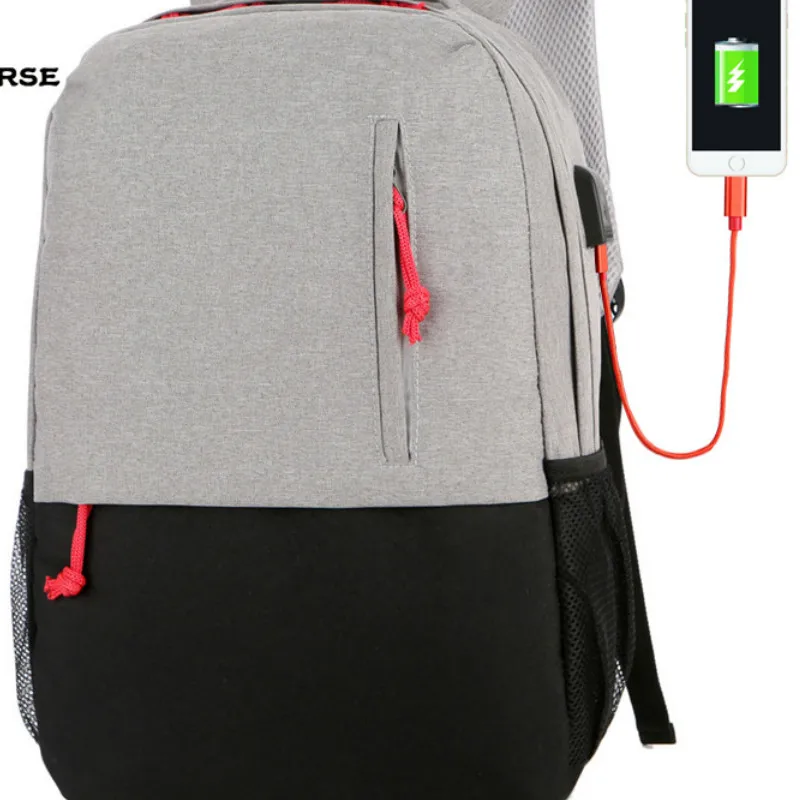 black with zipper Осенний мужской и wo мужской рюкзак, USB зарядка, сумка через плечо для ноутбука, нейлоновый рюкзак для путешествий, школьный рюкзак для студентов - Цвет: black with zipper