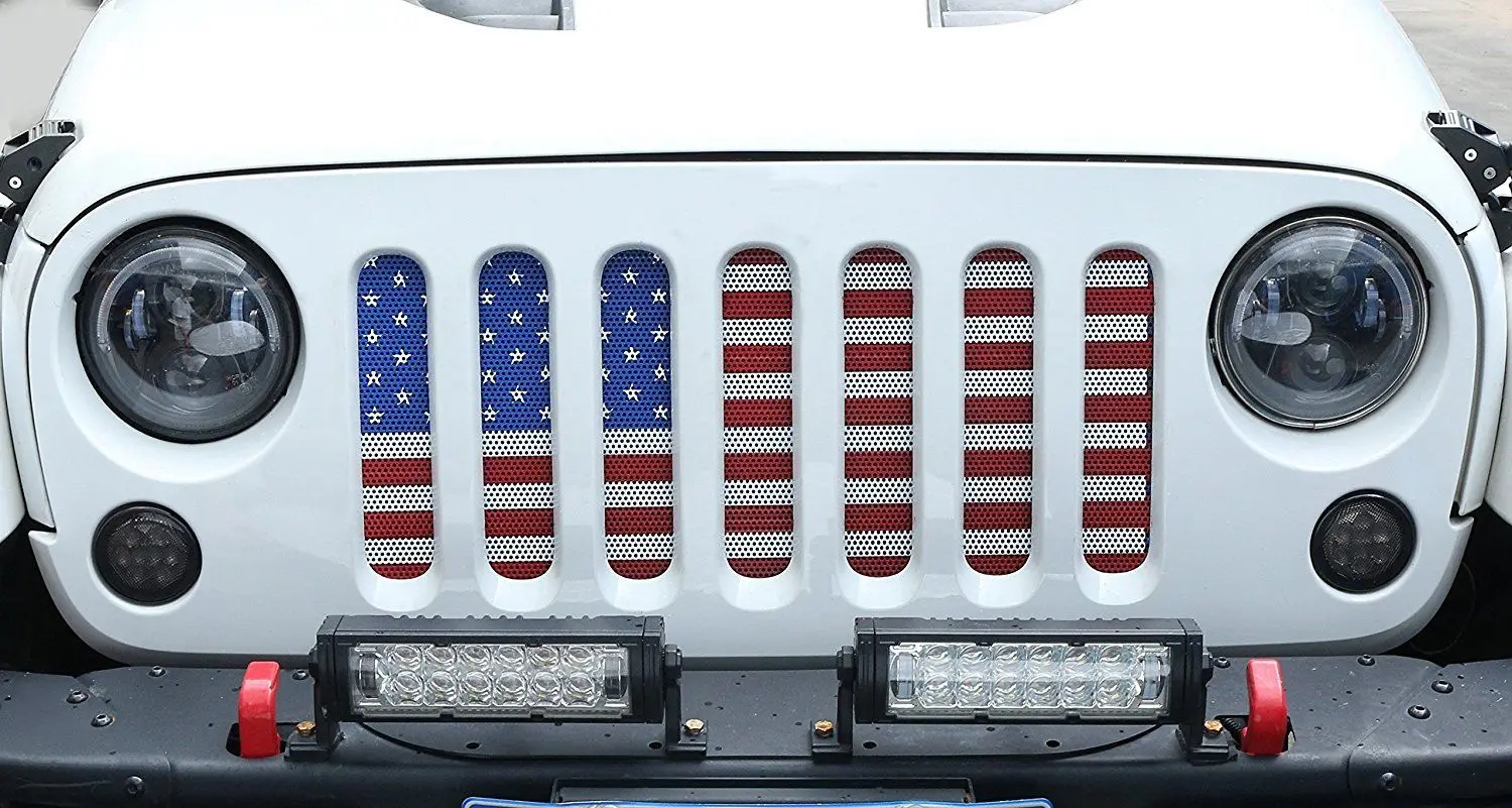 

MagicKit Front Grille Matte Black ABS With Mesh for 2007 2018 Jeep Wrangler JK JKU Cover