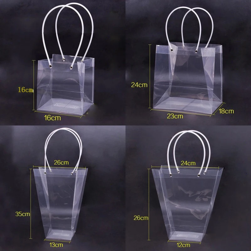 

21PcTransparent Trapezoid Shape Plastic Basket Gift Wedding Party Birthday Valentine's Day Flower Packaging Florist Supplies