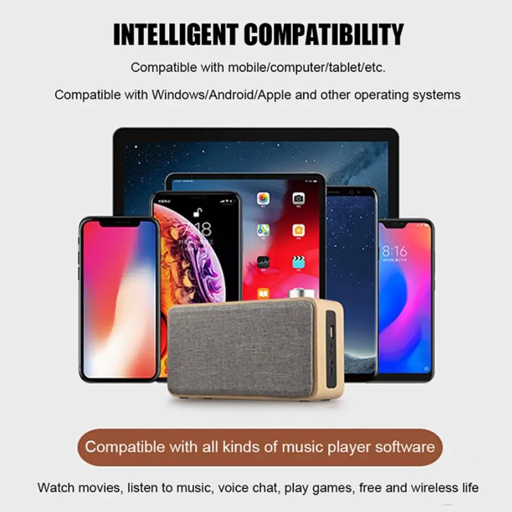 High Quality Wooden Bluetooth Speaker Touch Control Subwoofer Stereo MP3 Support TF Card AUX USB Music Sound Box | Электроника