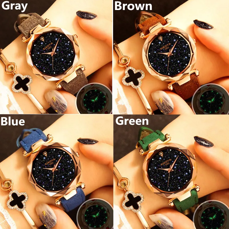 

2019 Luxury Brand Starry Sky Watch Women Romantic Luminous Wrist Watches Rhinestone Ladies Clock relojes mujer montre femme