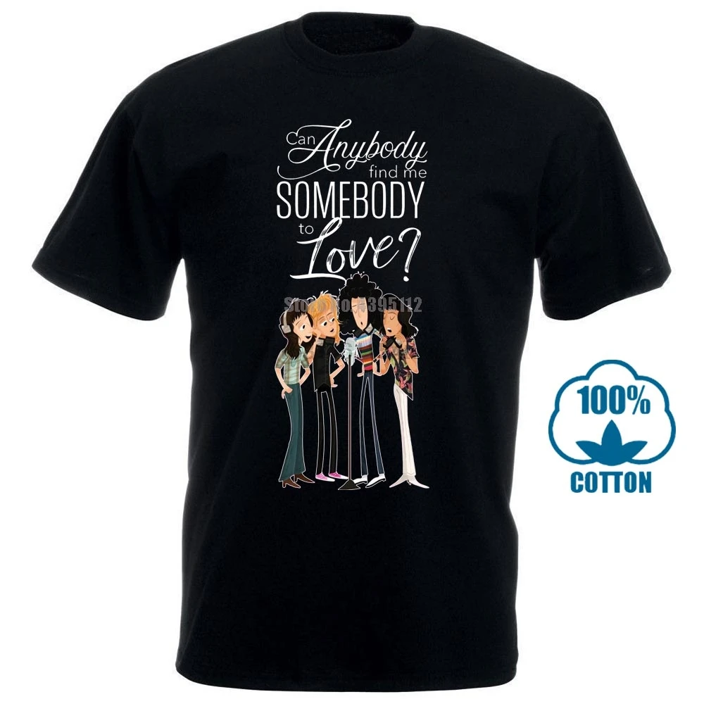 Queen Can Anybody Find Me Somebody To Love Black T Shirt M 6Xl | Мужская одежда