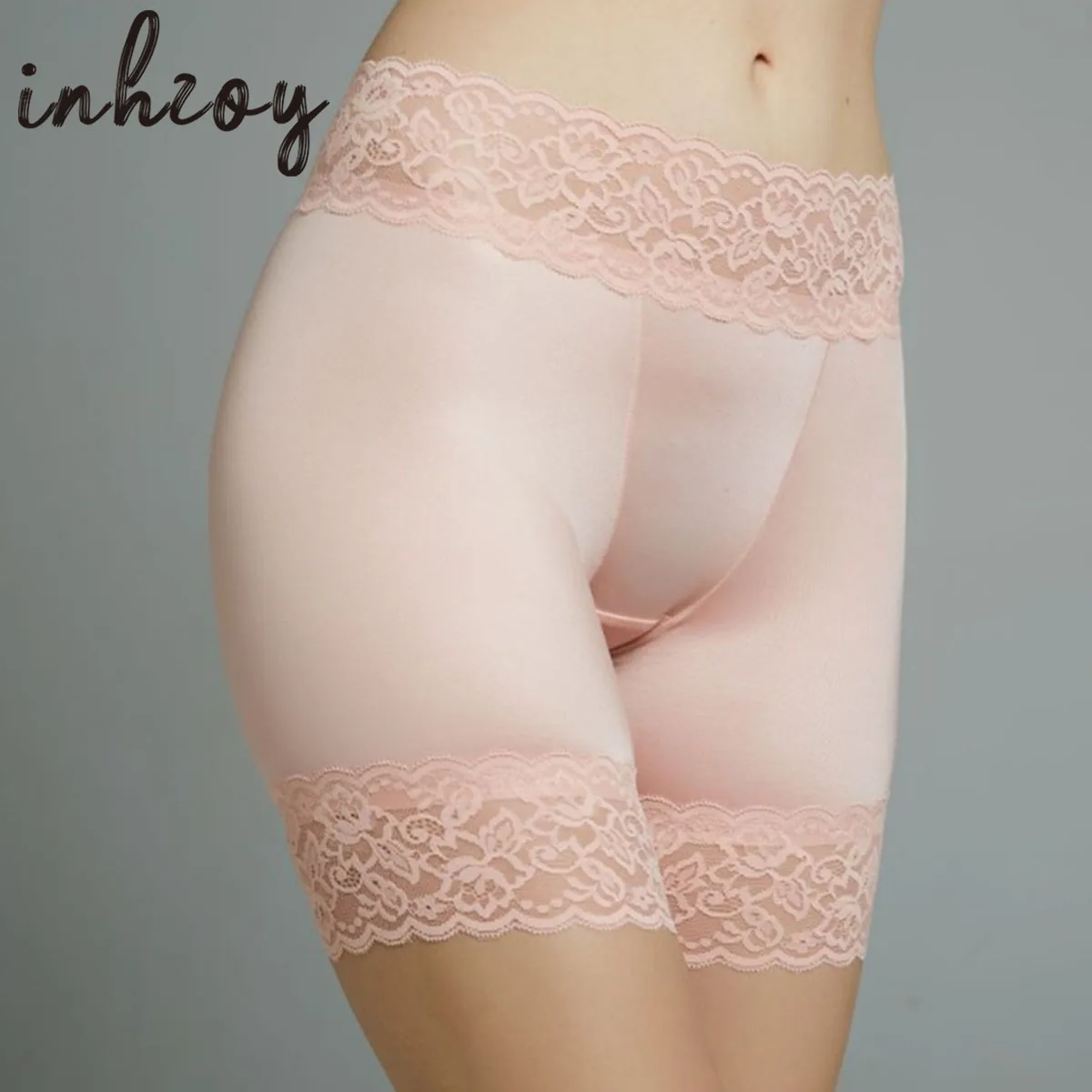 Women Safety Short Pants Stretchy Comfortable Lace Trim Panties Boxer Shorts Plus Size Thin Breathable Elastic Leggings