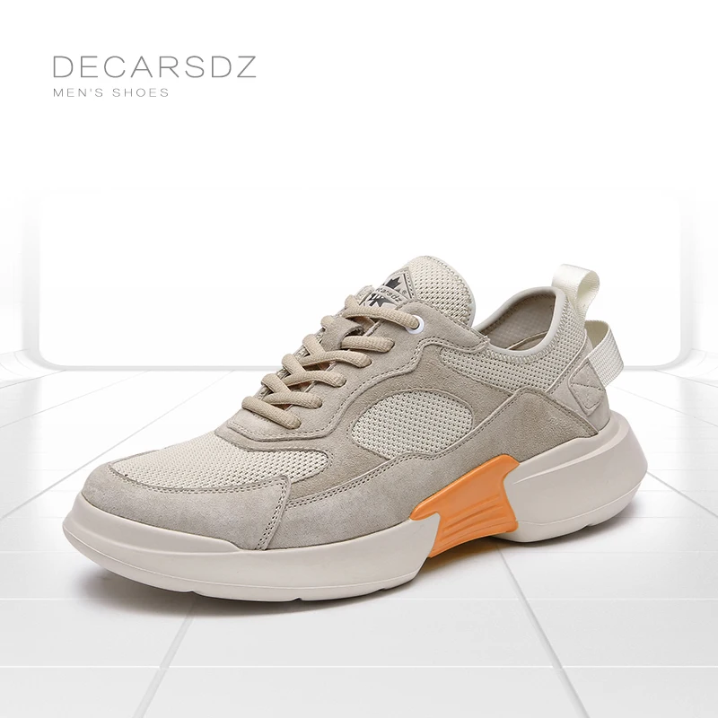 DECARSDZ мужские туфли из натуральной кожи на резиновой подошве в повседневном стиле